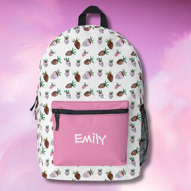 Watercolor Chocolate Covered Strawberries  Printed Backpack (Creator Uploaded)