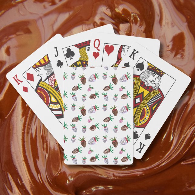 Watercolor Chocolate Covered Strawberries Stickers Poker Cards (Creator Uploaded)