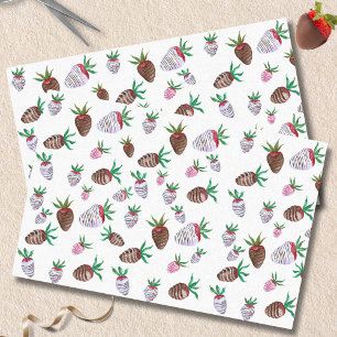 Watercolor Chocolate Covered Strawberries Tissue Paper