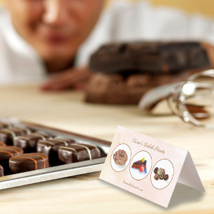 Watercolor Chocolate Desserts Bakery  Business Car Card