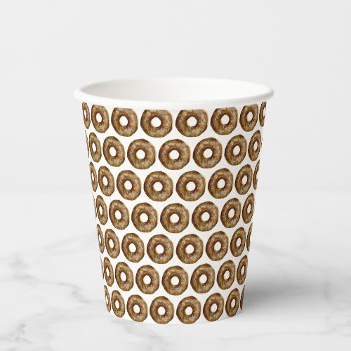 Watercolor Chocolate Donuts Pattern Birthday Paper Cups