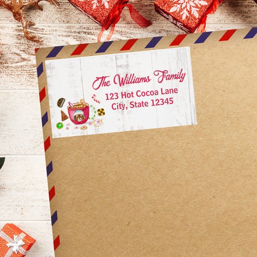 Watercolor Chocolate Gingerbread Cookies Holiday Label