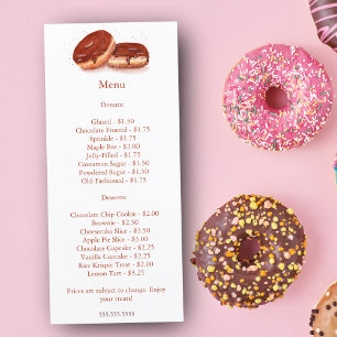 Watercolor Chocolate Glazed Donuts Price Menu