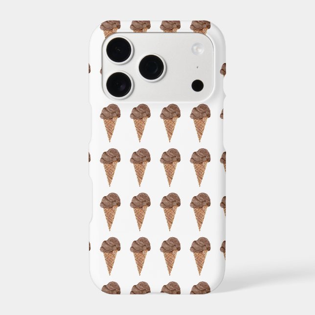 Watercolor Chocolate Ice Cream Pattern iPhone Case (Back)