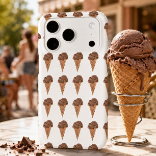 Watercolor Chocolate Ice Cream Pattern iPhone 17 Pro Case