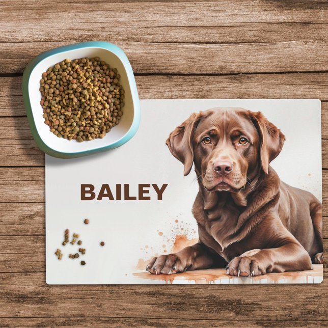 Watercolor Chocolate Labrador Retriever Food Mat (Creator Uploaded)