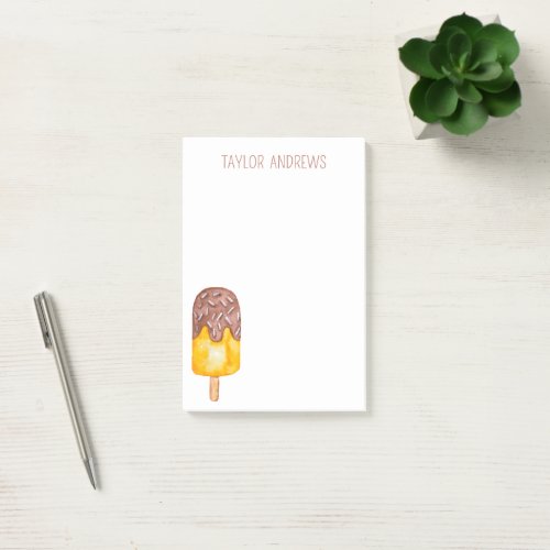 Watercolor Chocolate Popsicle Notes