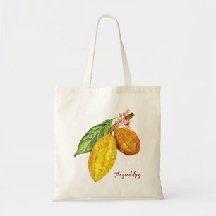 Watercolor chocolate tree fruit tote bag