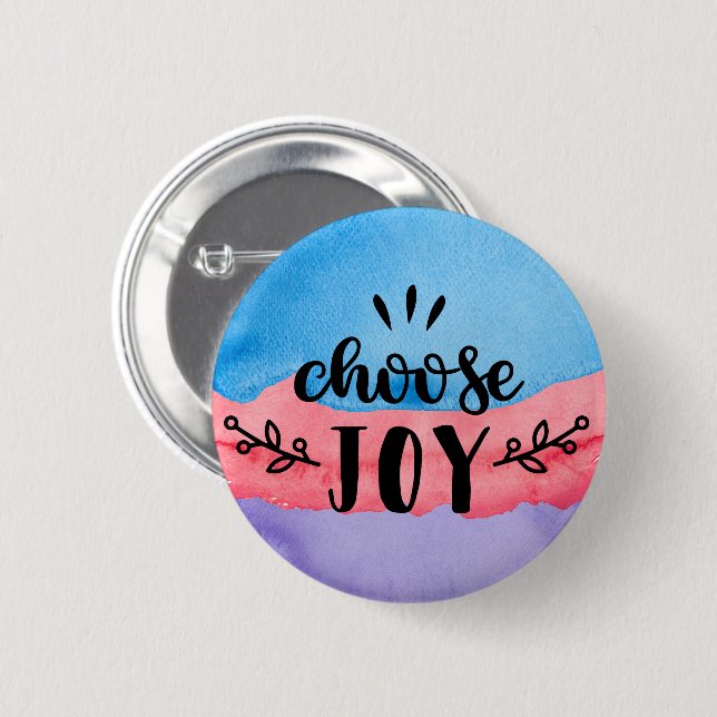 Watercolor - Choose joy Button (Front & Back)