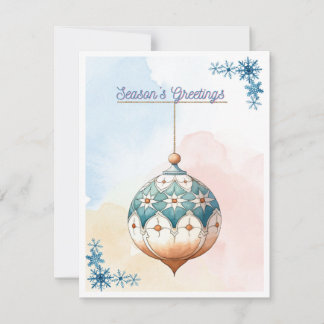 Watercolor christamas ornament seoson'e greetings holiday card