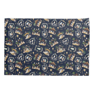 Watercolor Christian Christmas Nativity Pillow Case