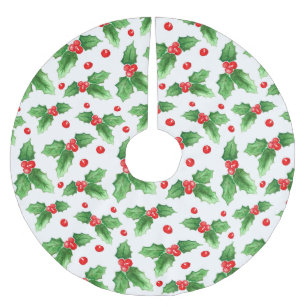 Watercolor Christmas And New Year Decorations Brushed Polyester Tree Skirt