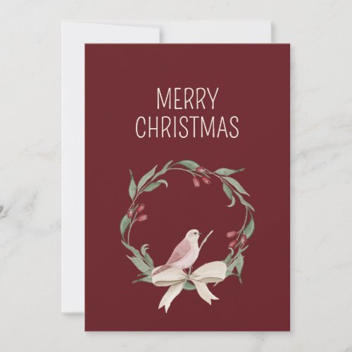 Watercolor Christmas Art Personalized Holiday Card
