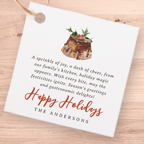 Watercolor Christmas Baked Treat Family Gift Favor Tags
