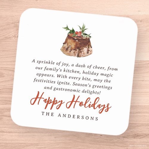 Watercolor Christmas Baked Treat Family Gift Label