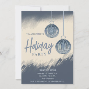 Watercolor Christmas balls Holiday party Invitation
