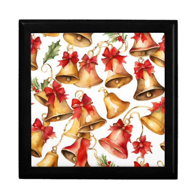 Watercolor Christmas Bells Gift Box (Front)