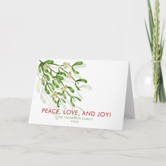 Watercolor Christmas berry branches Greenery  Holiday Card (Front)
