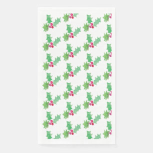 Watercolor Christmas Berry Hand Painted Patterned Paper Guest Towels