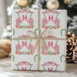 Watercolor Christmas Boots  Monogram Crest Wrapping Paper<br><div class="desc">PreppyPrint.com - Step into a rustic holiday wonderland with the Watercolor Country Christmas Cowboy Boots collection. This festive lineup blends the charm of down-home country living with the soft, nostalgic beauty of watercolor art. Featuring cowboy boots decked out in red and green, each item captures the warmth and whimsy of...</div>