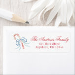 Watercolor Christmas Bow Candy Cane Label<br><div class="desc">PreppyPrint.com - Celebrate Christmas in style! Add your personalized touch. Transfer this design onto the products of your choice too! Please visit my designer store,  PreppyPrint.com,  for coordinating items.</div>