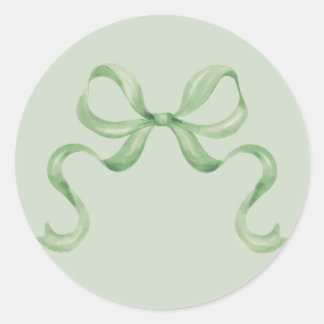 Watercolor Christmas Bow Sticker - Green