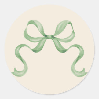 Watercolor Christmas Bow Sticker - Green