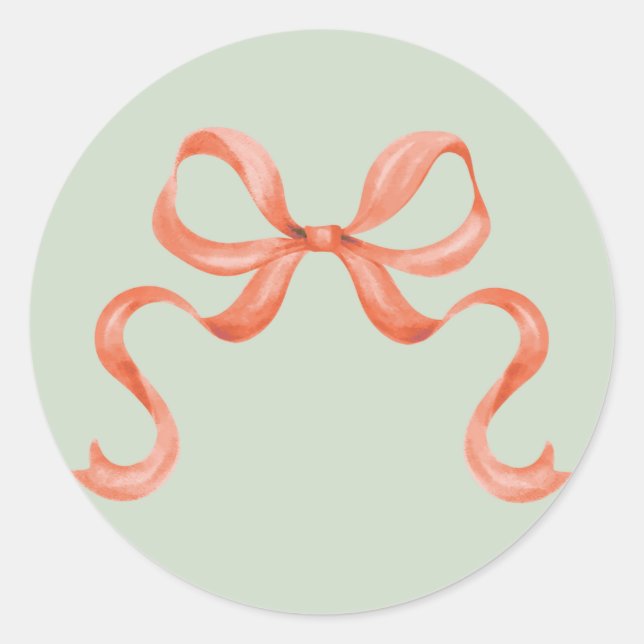 Watercolor Christmas Bow Sticker - Red (Front)