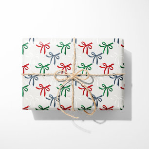Watercolor Christmas Bows Wrapping Paper