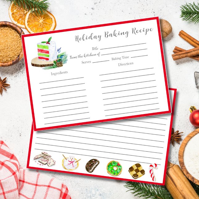 Watercolor Christmas Cake Baking Holiday Exchange Table Number (Creator Uploaded)