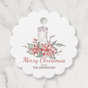 Watercolor Christmas Candle Favor Tags
