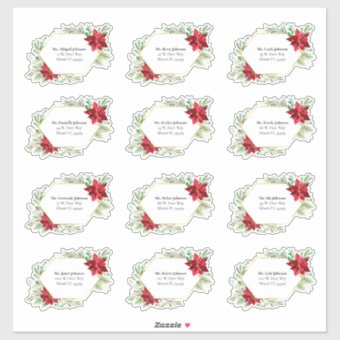 Watercolor Christmas Card Address Labels Zazzle