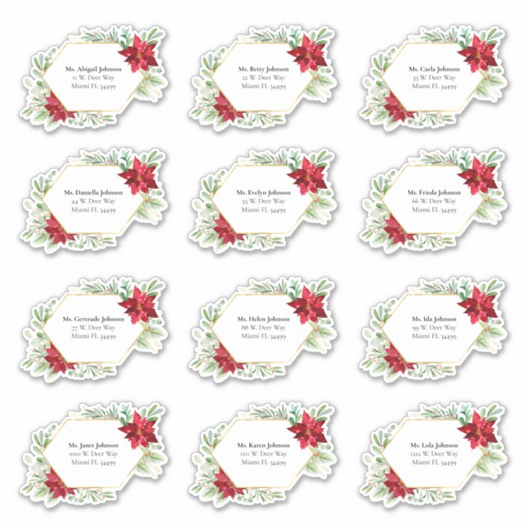 Watercolor Christmas Card Address Labels | Zazzle