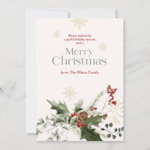 Watercolor Christmas Card Minimalist Family
