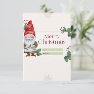 Watercolor Christmas Card Santa Claus,Non-Photo
