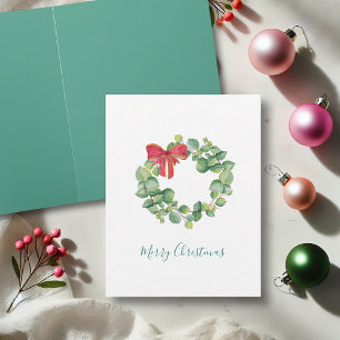 Watercolor Christmas Cards Eucalyptus Wreath