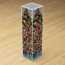 Watercolor Christmas colorful tree.