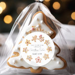 Watercolor Christmas Cookie Bake Off Favor Classic Round Sticker<br><div class="desc">Watercolor Christmas Cookie Bake Off Favor. A sticker for your cookie take home bags. A minimalist design with a cookies and gingerbread people watercolor illustrations circling around the words. Christmas Cookies is in a set script. Easily personalise the rest of the text to your own details.</div>