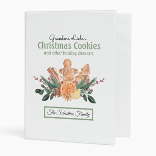 Watercolor Christmas Cookie Desserts Mini Binder
