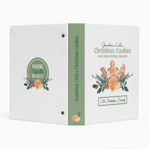 Watercolor Christmas Cookie Desserts Mini Binder