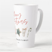 Watercolor Christmas cookie drinks candy cane Mug (Right Angle)