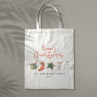 Watercolor Christmas cookie drinks candy cane