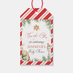 Watercolor Christmas Cookie Holiday Baby Shower Gift Tags