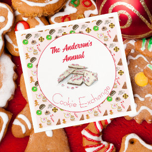 Watercolor Christmas Cookies Exchange  Napkins