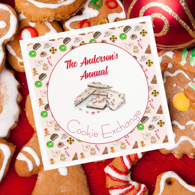 Watercolor Christmas Cookies Exchange  Napkins (Creator Uploaded)