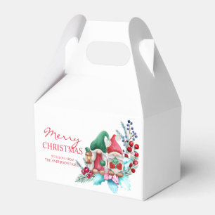 Watercolor Christmas Decor & Gnome Favor Boxes