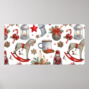 Watercolor christmas decoration pattern