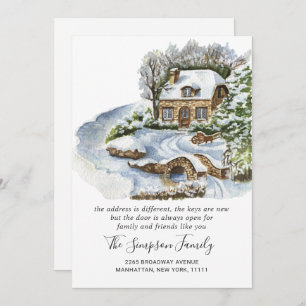 Watercolor Christmas Door Moving Announcement