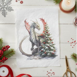 Watercolor Christmas Dragon Tissue Paper