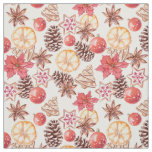 Watercolor Christmas Elements Seamless Pattern Fabric